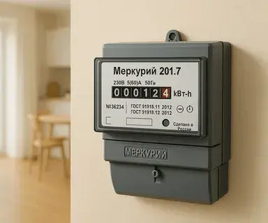 Однофазный счётчик электроэнергии в квартире
